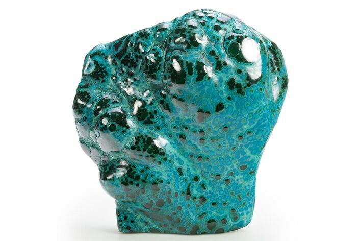 Vibrant Polished Malachite with Chrysocolla - DR Congo #320443